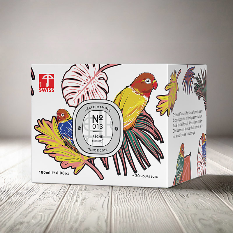 HELLO CANDLE PÊCHE MONOÏ 180ml