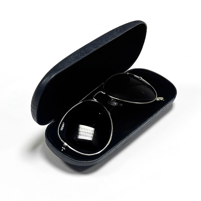 GLASSES LEATHER CASE BLUE