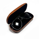 GLASSES LEATHER CASE BROWN