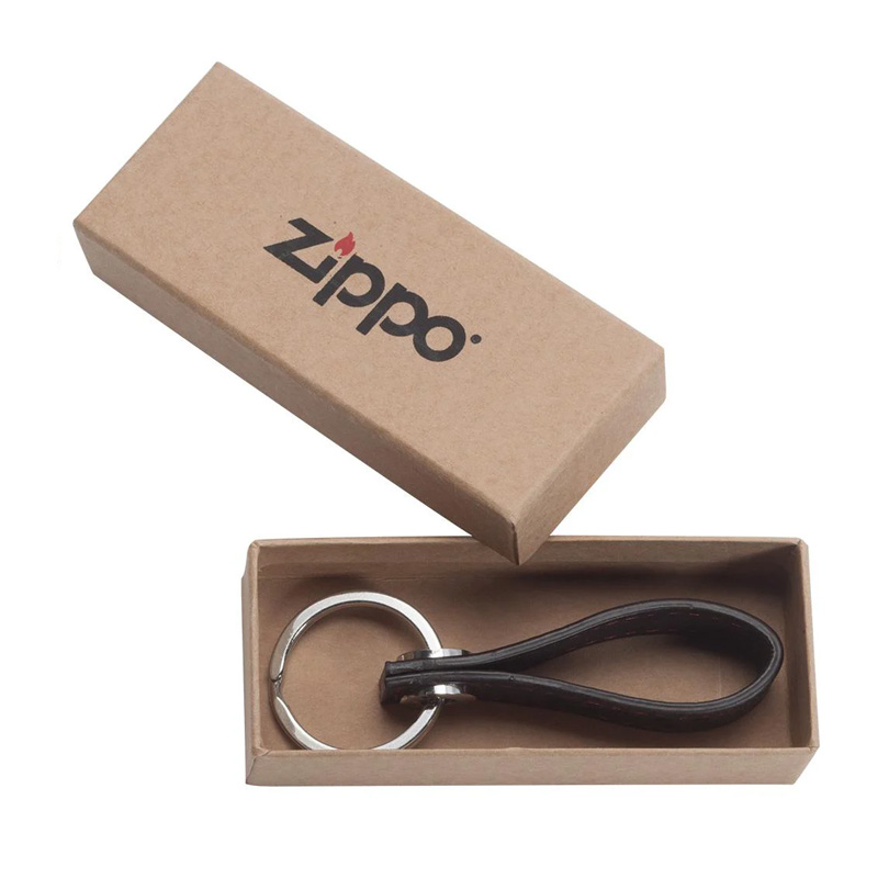 ZIPPO MOCHA LEATHER KEY RING