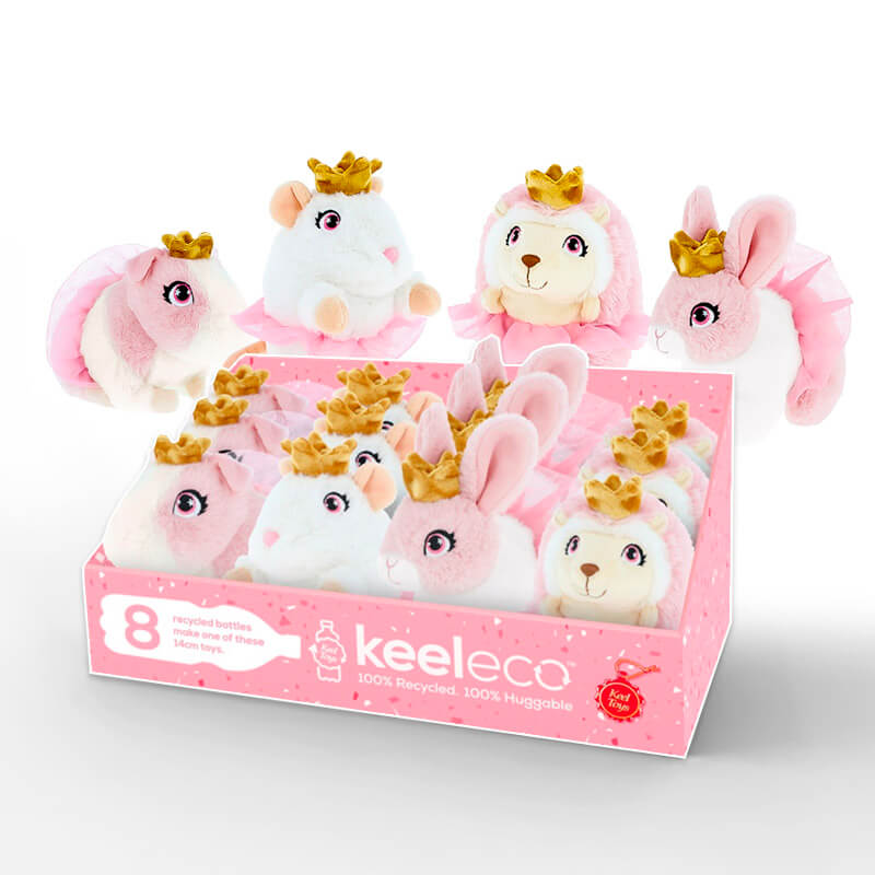 KEELECO PINK ANIMALS 14CM COUNTER DISPLAY 12pcs