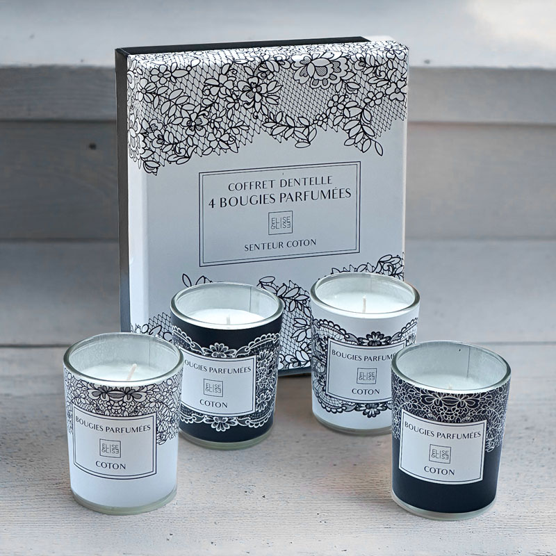 COFFRET 4 MINI BOUGIES COTON
