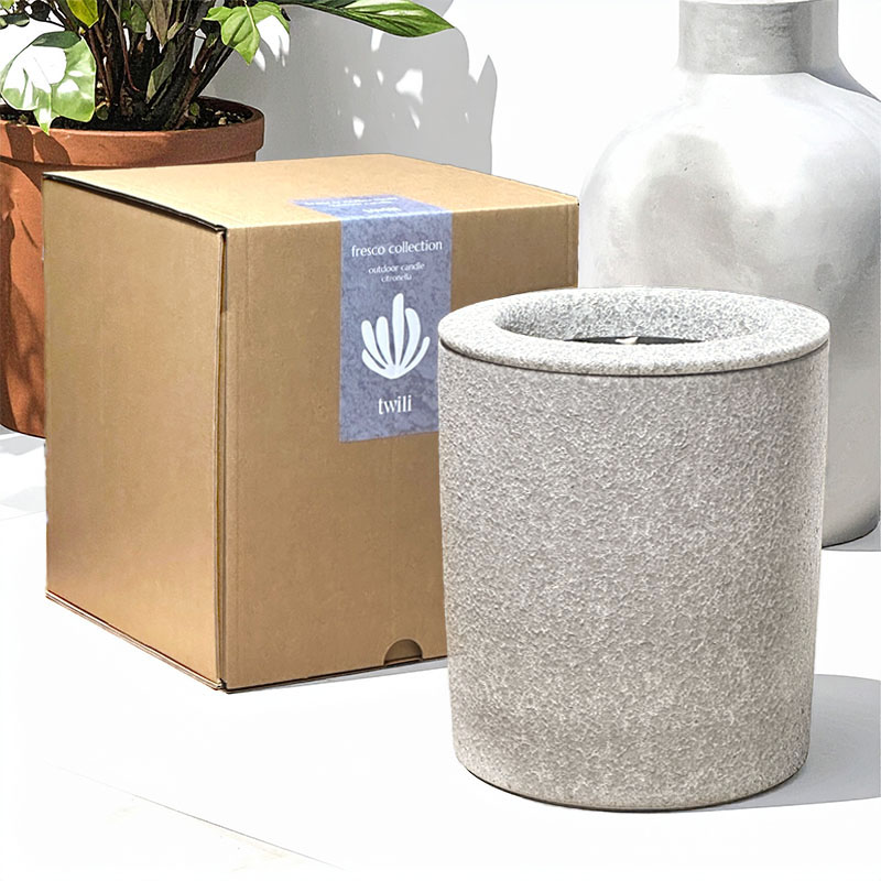 TWILI OUTDOOR CITRONELLA CANDLE FRESCO SMOKEY GREY X-LARGE (INCL. REFILL)