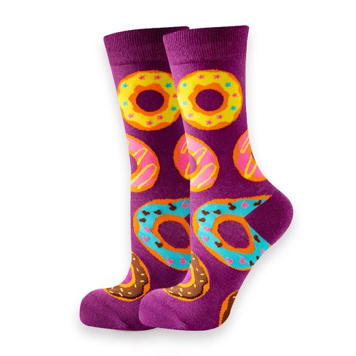 [00030211] COZY NOXXIEZ SOXXIEZ DONUT PURPLE 38-45 6pcs