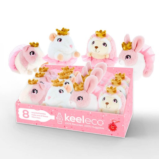 [00020531] KEELECO PINK ANIMALS 14CM COUNTER DISPLAY 12pcs