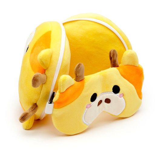 [00020911] RELAXEAZZZ 2 IN 1 TRAVEL PILLOW & SLEEPING MASK GIRAFFE
