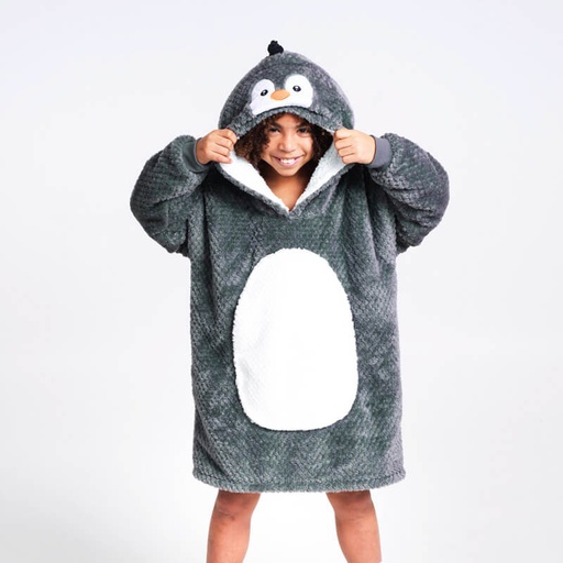 [00030315] COZY NOXXIEZ CUDDLE HOODIE PENGUIN MEDIUM