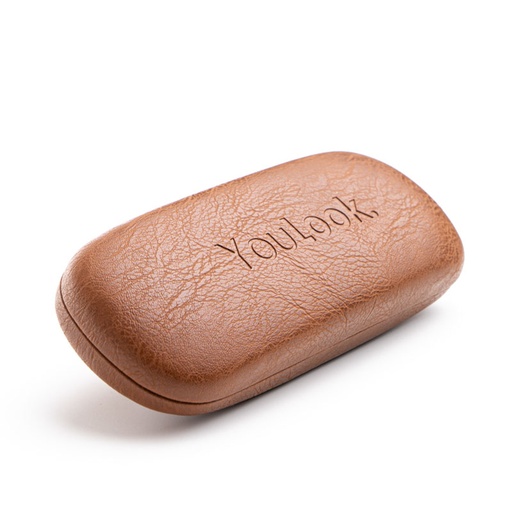 [81001034] GLASSES LEATHER CASE BROWN