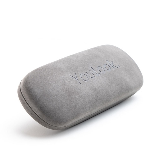 [81001035] GLASSES LEATHER CASE GREY
