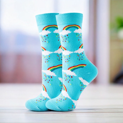 [00030247] COZY NOXXIEZ SOXXIEZ RAINBOW BLUE 38-45 6pcs