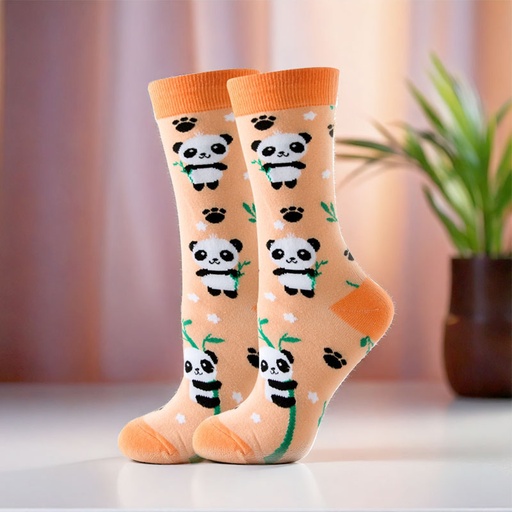 [00030192] COZY NOXXIEZ SOXXIEZ PANDA ORANGE 38-45 6pcs