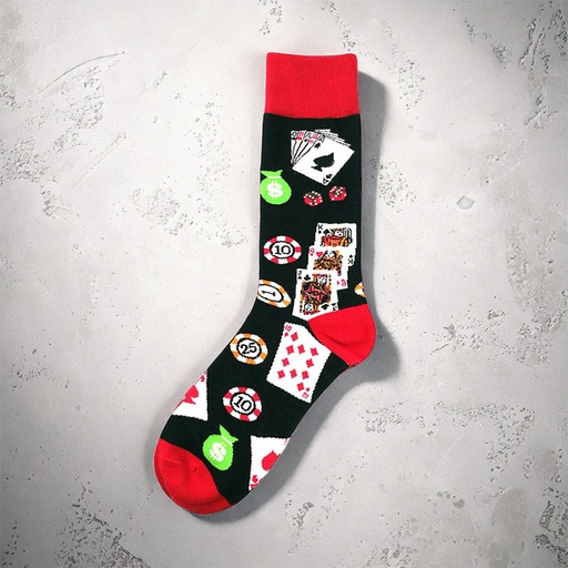 [00030191] COZY NOXXIEZ SOXXIEZ GAMBLING BLACK 38-45 6pcs